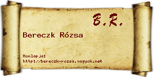 Bereczk Rózsa névjegykártya