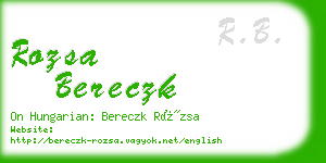 rozsa bereczk business card
